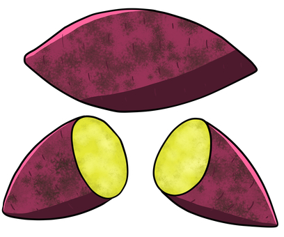 焼き芋のイラスト 焼き芋,ホクホク,紅芋,紫芋,薩摩芋,紫,野菜,食べ物,芋掘り,秋の味覚のイラスト素材