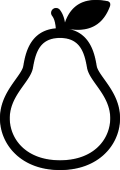 ピクトグラムの黒の梨です。 ピクトグラム,梨,シンプルのイラスト素材