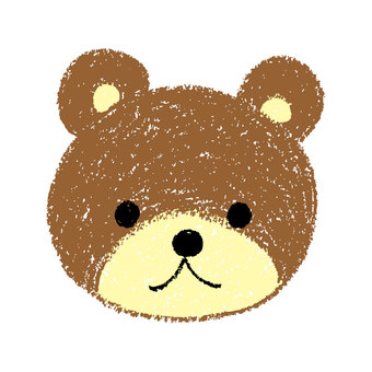クレヨン＿動物_クマ2 クマ,クレヨン,落書き,お絵描き,手描き,絵,動物,かわいいのイラスト素材