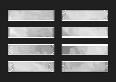 グレーのマーブルシンプルバナーセット バナー,見出し,フレーム,テロップ枠,シンプル,枠,マーブル,抽象,グレー,白のイラスト素材