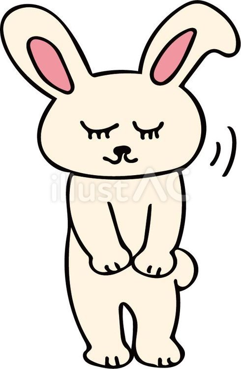 お辞儀をするピンクのうさぎイラスト うさぎ,動物,お辞儀のイラスト素材