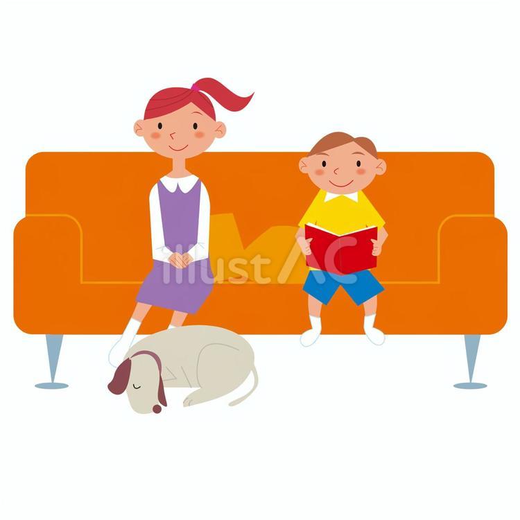 仲良し妹弟 子ども,女性,男性のイラスト素材