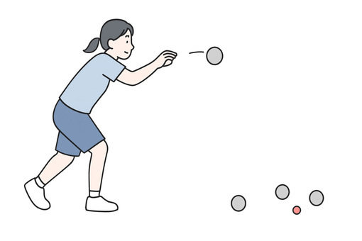 ペタンクを楽しむ ペタンクを楽しむ ペタンク,スポーツ,レクリエーション,ニュースポーツ,球技,屋外競技,地域活動,健康促進,体験,交流のイラスト素材