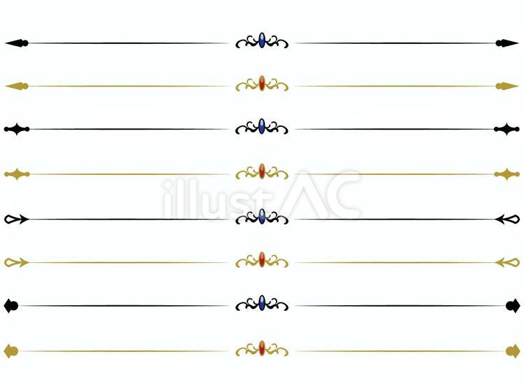 模様１３/アンティーク飾り線セット アンティーク,飾り線,ラインのイラスト素材