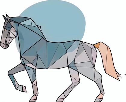 馬のイラスト 馬,干支,ポリゴン,幾何学,幾何学模様,幾何学デザイン,干支イラスト,干支の動物,2026,年賀状のイラスト素材
