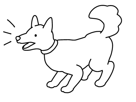 吠える犬さん（白） 犬,動物,ペットのイラスト素材