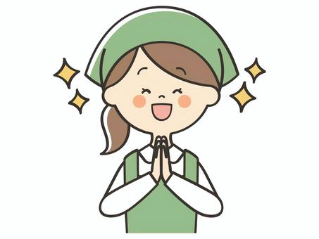感激する女性店員 感激する女性店員 感謝,ありがとう,お礼,感動,感激,素敵,ワクワク,楽しみ,嬉しい,喜びのイラスト素材