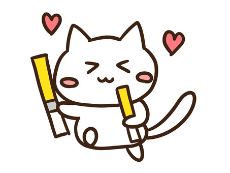 推し活でペンライトを振り回すかわいいねこ 推し活でペンライトを振り回すかわいいねこ 推し活,ペンライト,ライブ,動物,ねこ,好き,愛,オタ活,尊い,コンサートのイラスト素材