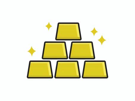 金の延べ棒　ゴールド２ 金,延べ棒,金塊,純金,地金,インゴット,ゴールドバー,24k,18k,お宝のイラスト素材