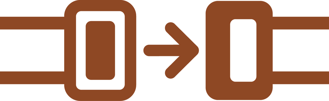 ピクトグラムの茶色のバックルです。 ピクトグラム,シートベルト,バックル,シンプル,金具,車,内装,安全ベルト,部品,機能のイラスト素材