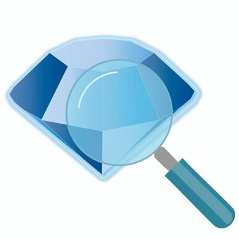 宝石の鑑定 鑑定,本物,偽物,識別,宝石,査定,買取,ダイヤモンド,虫眼鏡のイラスト素材