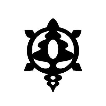 幽遠なる森の亀の紋章 カメ,亀,紋章,白黒,シルエット,イラスト,素材のイラスト素材