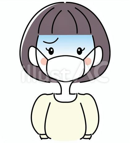 シンプルな女性風邪気味
