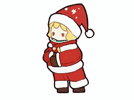 サンタ服を着た子供 サンタ,サンタクロース,サンタ服,子供,子ども,男の子,女の子,透過,挿絵,クリスマスのイラスト素材