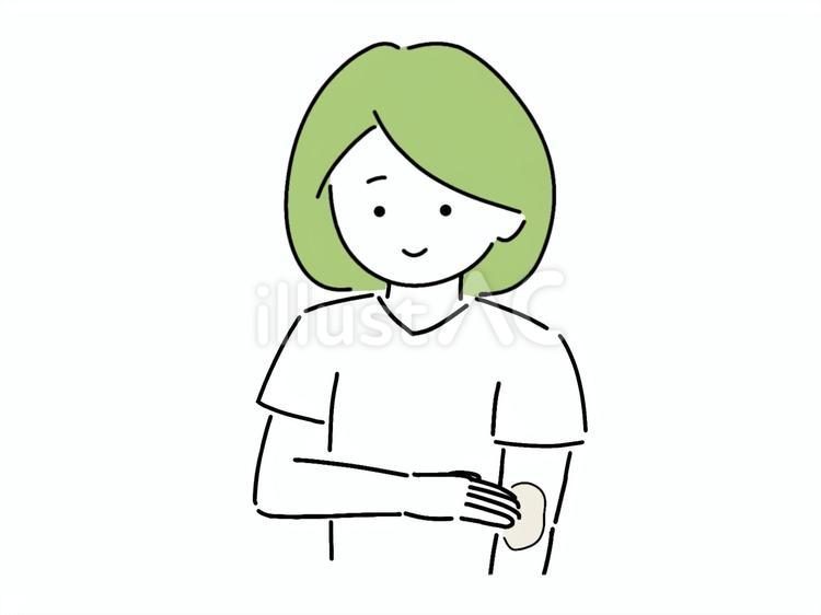 日焼け止めを塗っている女性 日焼け止め,日差し,女性のイラスト素材