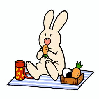 Rabbit_picnic_lunch_hand-painted, picnic, box lunch, hand drawn, JPG and PNG