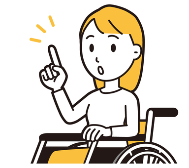  ロングヘア女性(黄)-305-バスト 車いす,女性,女の子,人物,かわいい,障害者,車椅子,座る,バストアップ,上半身のイラスト素材