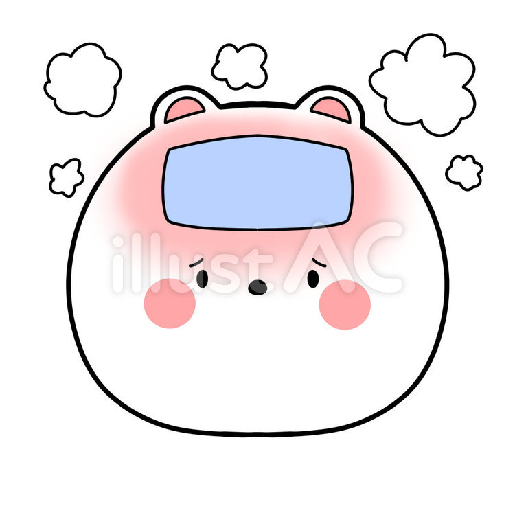 熱が出たしろくまさん くま,動物,生き物のイラスト素材