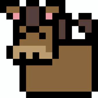 ドット絵の馬 馬,ドット絵,ピクセルアート,16bit,かわいい,動物のイラスト素材