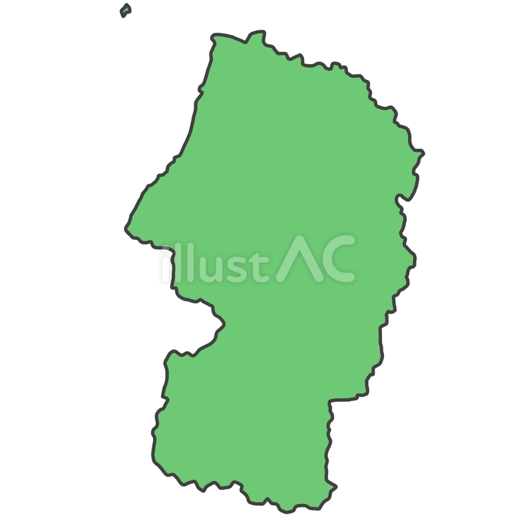 山形県 山形県,東北地方,地図のイラスト素材