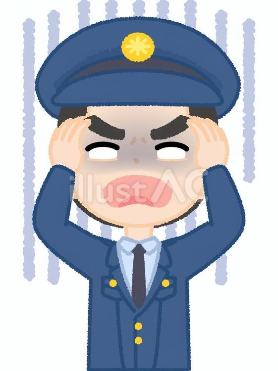 警察官男性絶望 警察官,絶望,ショックのイラスト素材