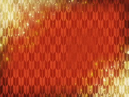 矢絣模様の赤と金の和風背景（光・和紙風）