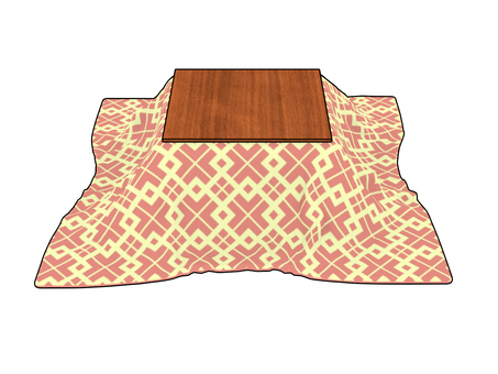 こたつ こたつ,家電製品,電化製品,布団,日本,和,3d,cg,電気こたつ,暖房のイラスト素材