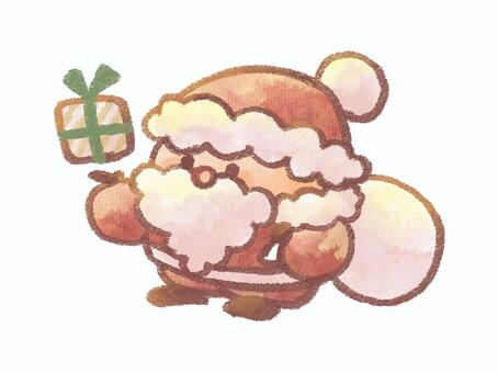 まんまるサンタさん サンタクロース,サンタさん,クリスマス,12月,手描き,デフォルメ,かわいい,ゆるい,聖夜,冬のイラスト素材