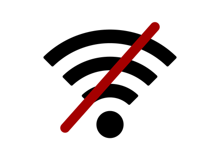 WiFi禁止マーク wifi,禁止,マーク,斜線,赤,注意,サイン,アイコン,透過,無線のイラスト素材