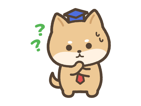 いぬ先生（柴犬）はてな 柴犬,犬,いぬ,はてな,疑問,不安,考える,謎,焦る,冷や汗のイラスト素材