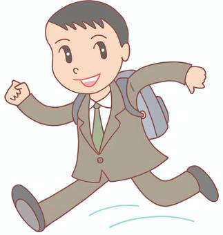 Illustration, employee, commuting, business backpack, 