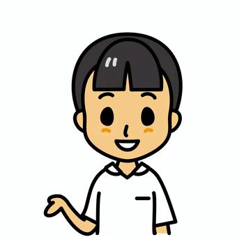 看護師の女性 看護師,女性,医療,スタッフ,笑顔,案内,説明,白衣,ユニフォーム,病院のイラスト素材