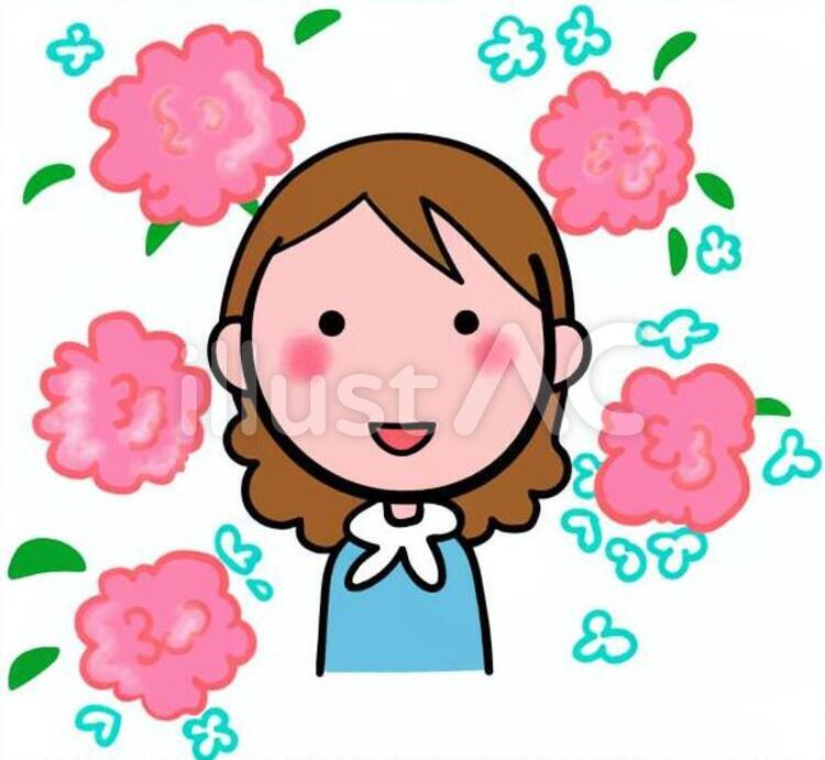 母の日の贈り物　カーネーション 母の日の贈り物,カーネーション,ママのイラスト素材