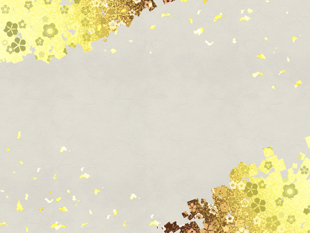 金色の花びらをイメージした背景 金,金箔,筆,背景,和柄,キラキラ,和風,年賀状,フレーム,和のイラスト素材