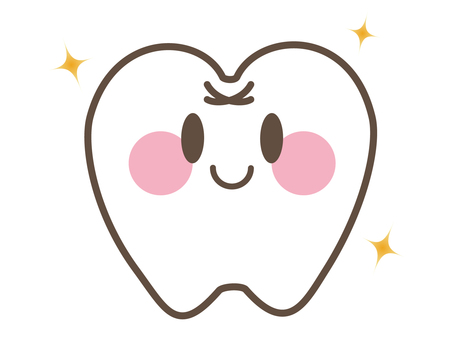 歯のキャラクターきらきら 歯,マスコット,キャラクター,デフォルメ,きらきら,白い歯,きれいな歯,歯医者,歯科,クリニックのイラスト素材