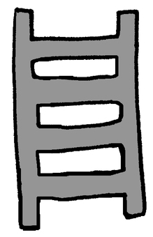 はしご（金属） はしご,道具,アルミ製,金属,上る,立てる,作業,ゆるい,ワンポイント,シンプルのイラスト素材