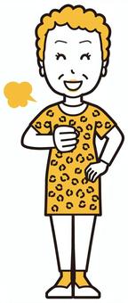  大阪のおばちゃん(黄)-135-全身