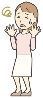  ロングヘア女性-518-全身