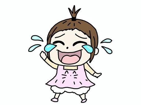 爆笑する女の子 笑う,爆笑,泣き笑い,泣く,ゲラゲラ,女の子,女性のイラスト素材