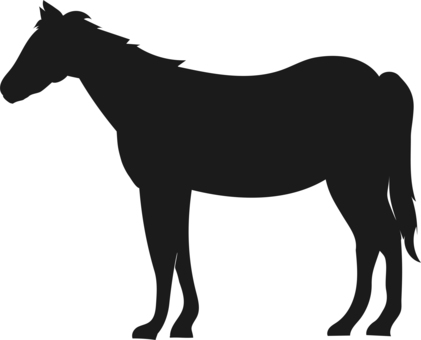 馬　シルエット ウマ,馬,動物,シルエット,影,黒,影絵,横,全身,干支のイラスト素材
