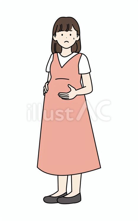 妊婦さん汗 女性,妊婦,シンプルのイラスト素材