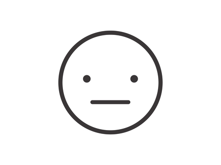 シンプルな顔（ノーマル）03 顔,ノーマル,無表情,マーク,シンプル,アイコンのイラスト素材