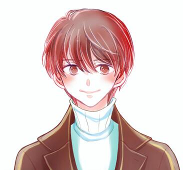 コートを着た男性 男性,冬,コート,イケメン,かわいい,男子,笑顔,おでかけ,あたたかみ,ニットのイラスト素材
