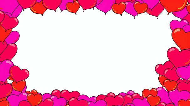 A decorative frame full of hearts (pink), , JPG and PNG