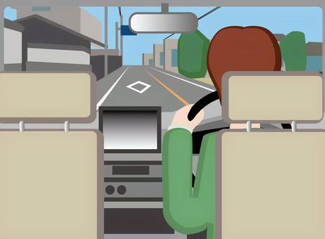 運転車内景色 運転車内景色 運転,道路,地方,住宅地,運転席,人物,ドライバー,ハンドル,ナビ,車内のイラスト素材