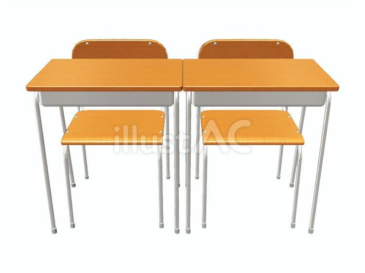 学校の机と椅子 イス,机,学校のイラスト素材