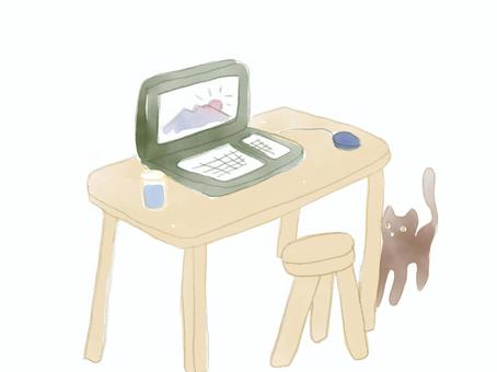 Computer desk chair cat, , JPG and PNG