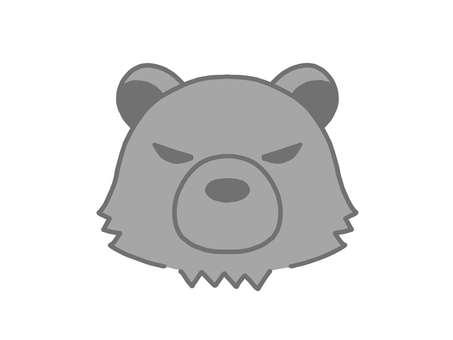 怖い顔のクマ 熊,怖い,危険,動物,猛獣,デフォルメ,動物園のイラスト素材