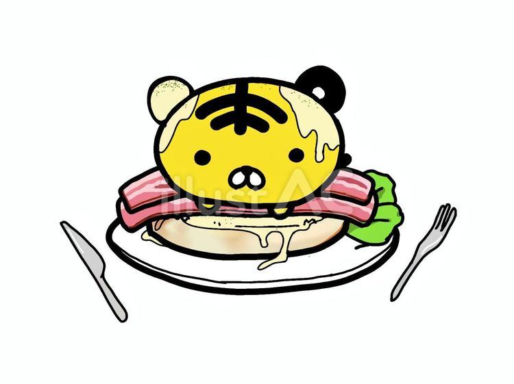 とっらベネディクト まるい,ゆるい,かわいいのイラスト素材