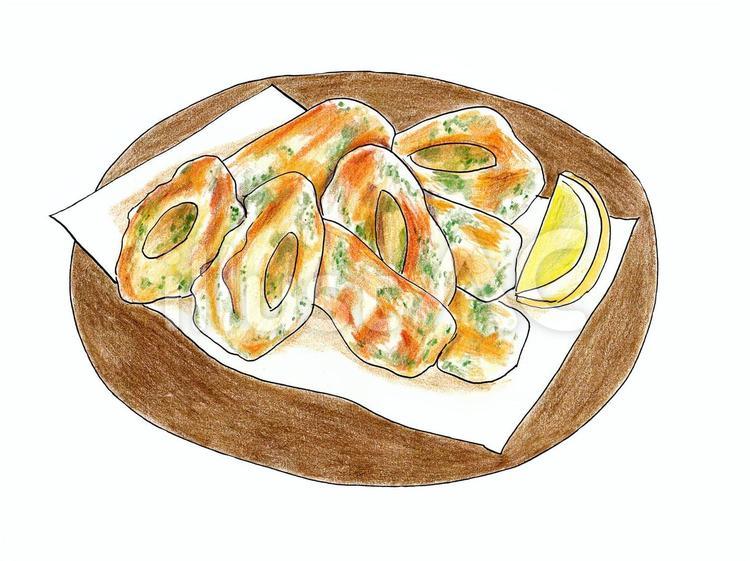 ちくわの磯辺揚げイラスト 磯辺揚げ,ちくわ,竹輪のイラスト素材